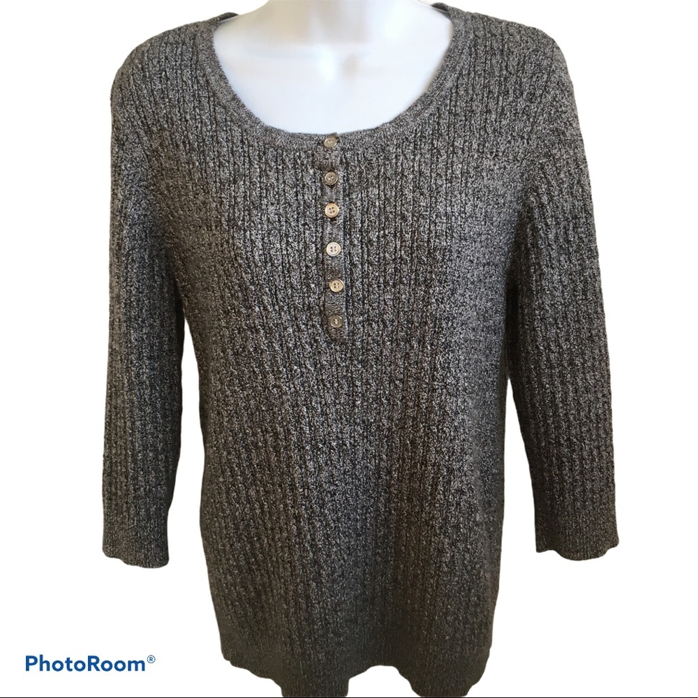 . Karen Scott Grey Sweater Sz L